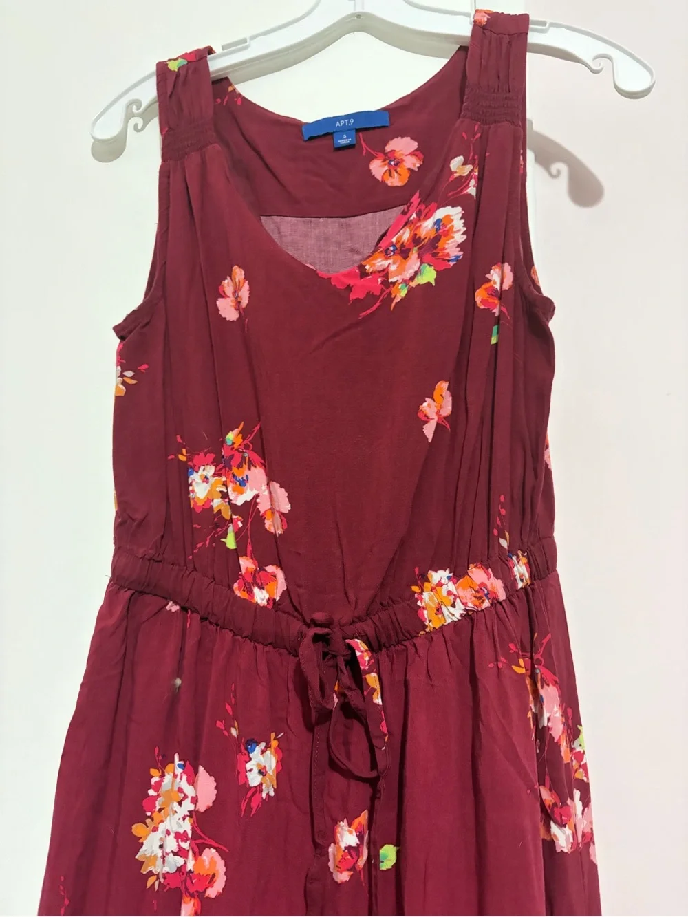Apt. 9 Burgundy Floral V-Neck Sleeveless Maxi Dress - Picture 3 of 13